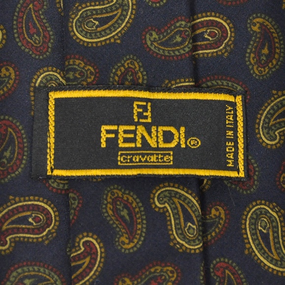 FENDI Paisley Silk Tie • Made in Italy - Picture 6 of 7